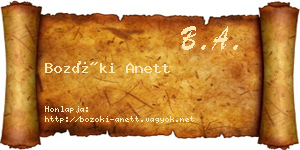 Bozóki Anett névjegykártya